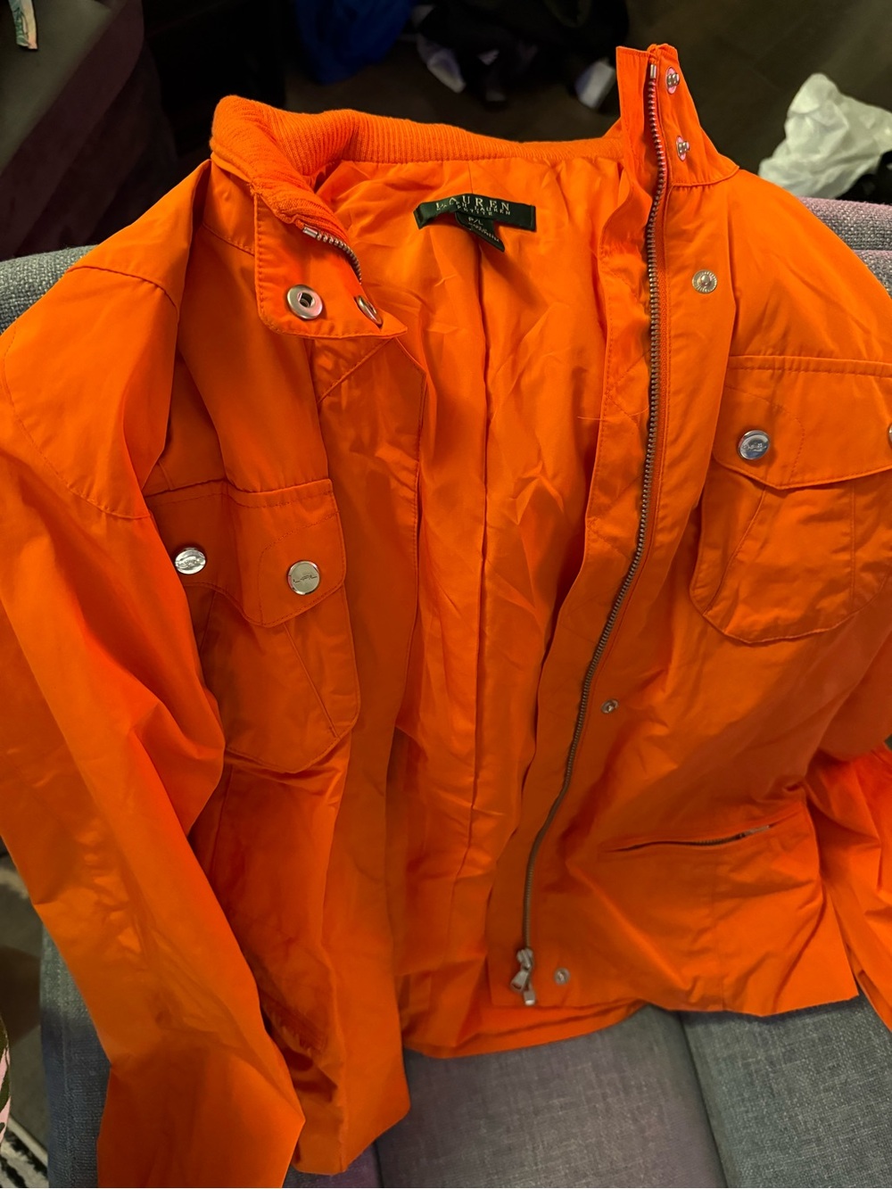 Lauren Ralph Lauren Bright Orange Men's Utility Field Jacket
